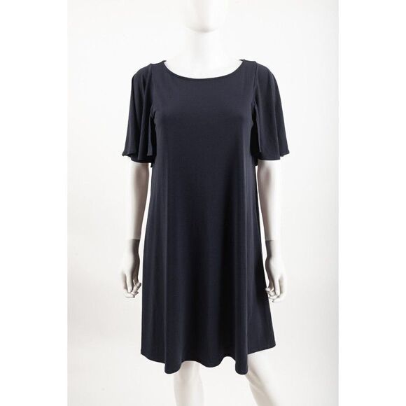 Calvin Klein Womens Swing Flowy Dress Sz 6 Navy Blue Short sleeved - Picture 1 of 6